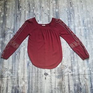 Knox Rose Burgundy Boho Top